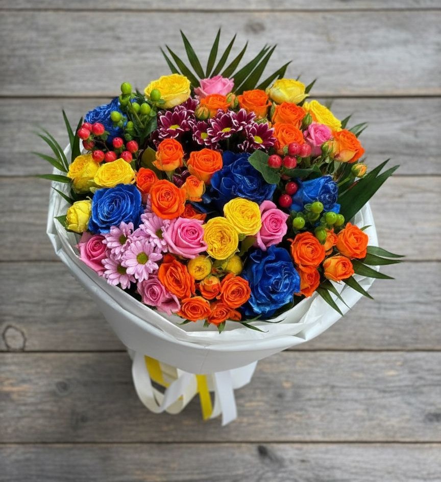 Букет цветов из: Розы и Хризантемы в Родниках Ивановской области