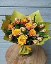 Букет цветов из:  Альстромерии и Розы в Родниках Ивановской области