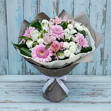 Букет цветов из:  Герберы, Альстромерии и Хризантемы #REPLACE_PRED# Родниках Ивановской области