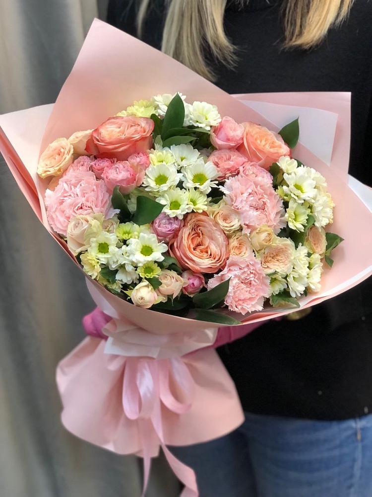 Букет цветов из: Гвоздики, Розы и Хризантемы в Родниках Ивановской области