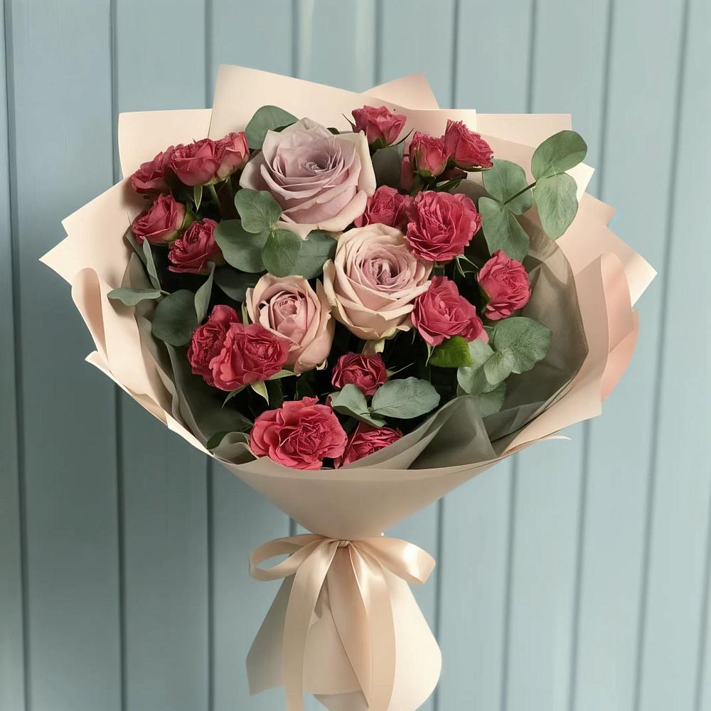 Букет цветов из: Гвоздики и Розы в Родниках Ивановской области