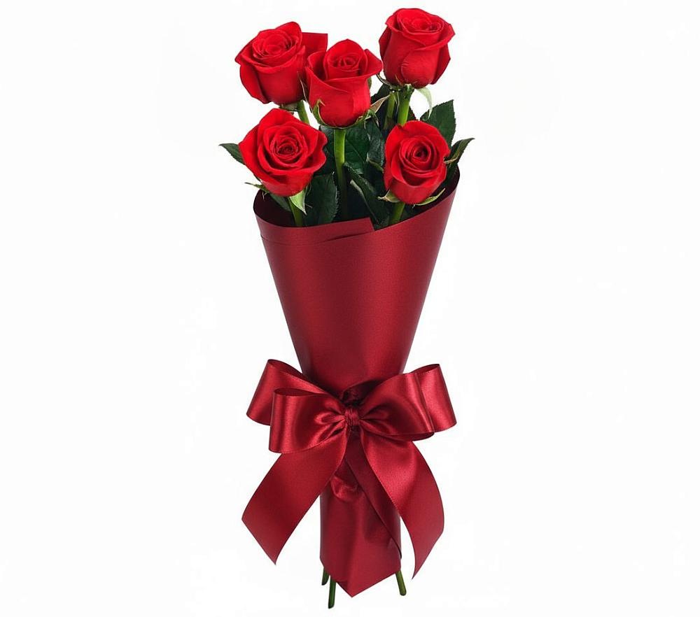 Букет 5 Красных роз Эдлесс Лав в Родниках Ивановской области