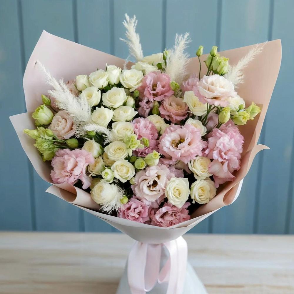 Букет цветов из: Альстромерии и Розы в Родниках Ивановской области