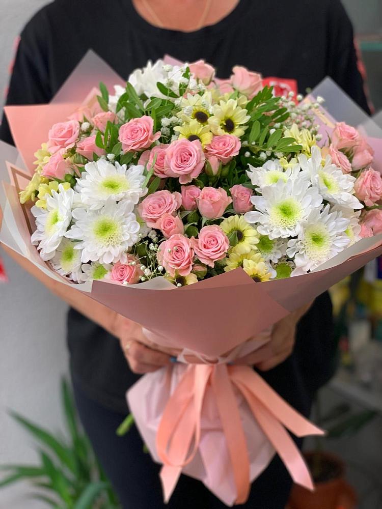 Букет цветов из: Розы и Хризантемы в Родниках Ивановской области