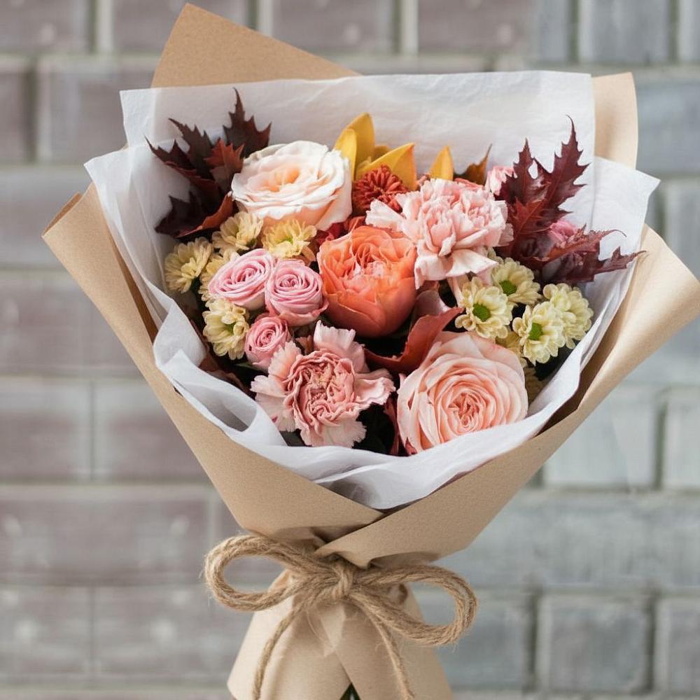 Букет цветов из: Гвоздики, Хризантемы и Розы в Родниках Ивановской области