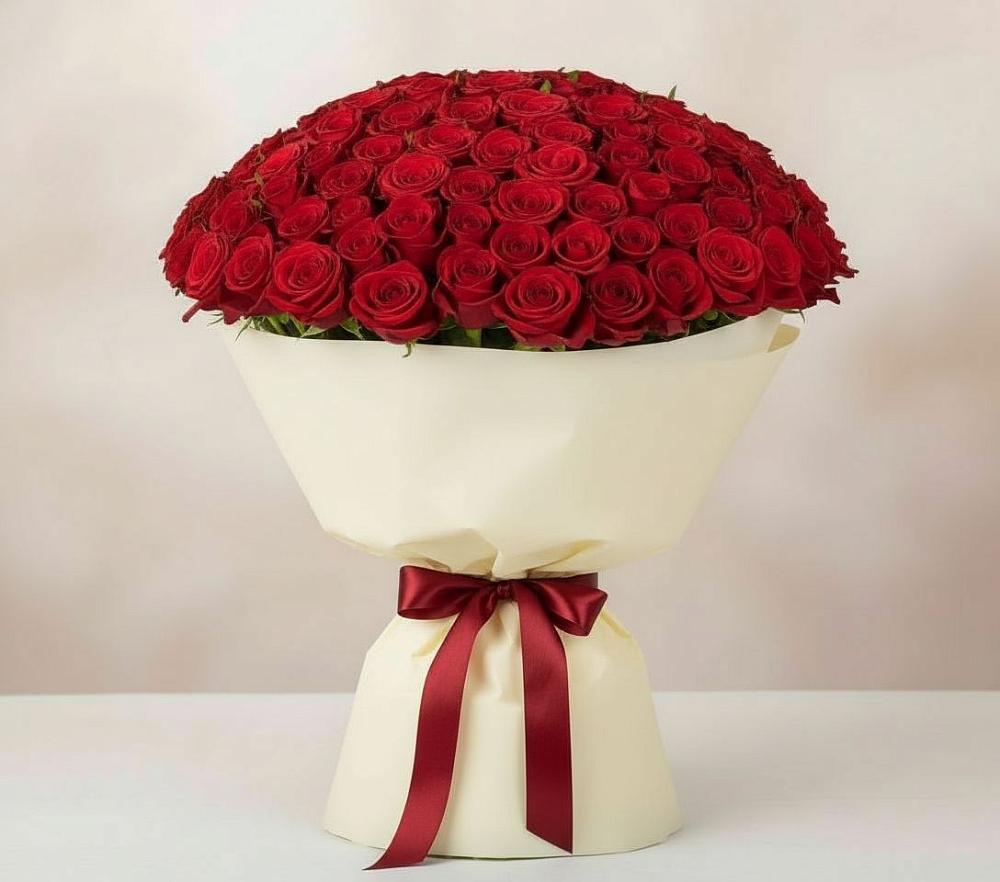 Букет 101 Красная роза Милано в Родниках Ивановской области