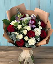Букет цветов из:  Розы и Альстромерии в Родниках Ивановской области