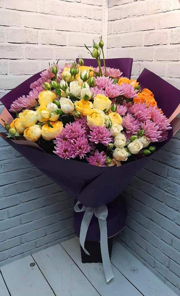 Букет цветов из: Хризантемы и Розы в Родниках Ивановской области