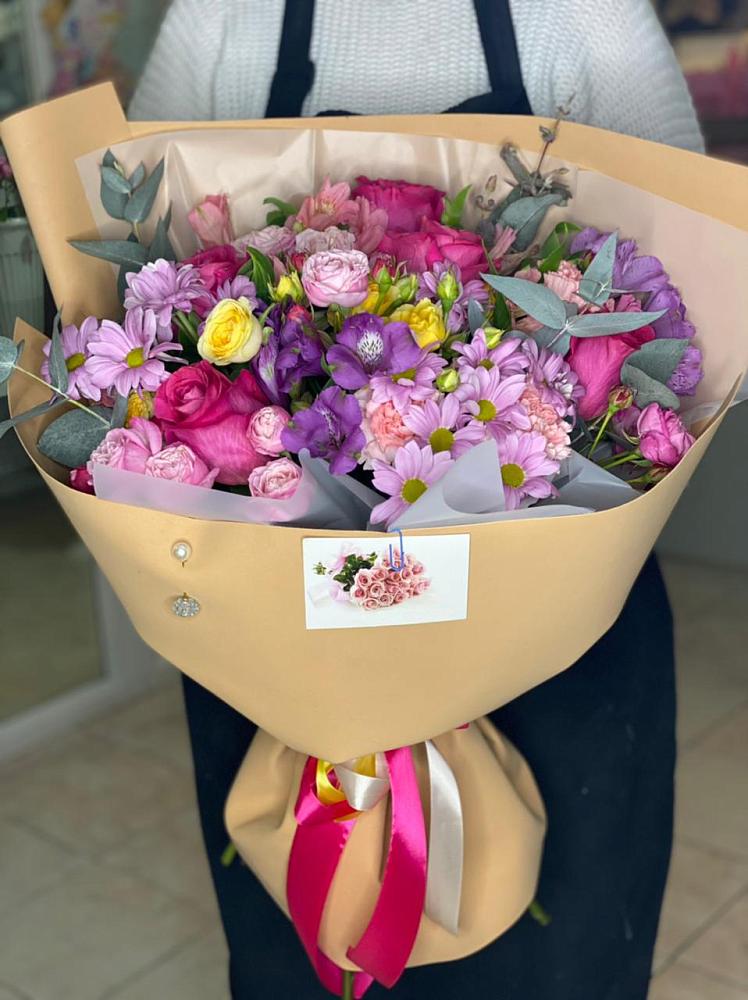 Букет цветов из: Хризантемы, Гвоздики и Альстромерии в Родниках Ивановской области