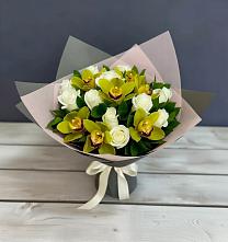 Букет цветов из:  Орхидеи и Розы в Родниках Ивановской области