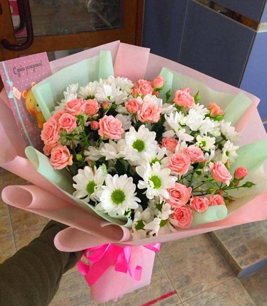 Букет цветов из: Розы и Хризантемы в Родниках Ивановской области