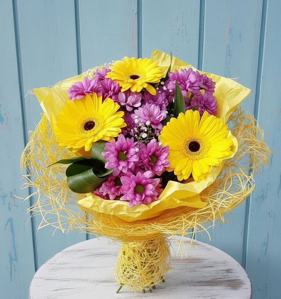 Букет цветов из: Хризантемы и Герберы в Родниках Ивановской области