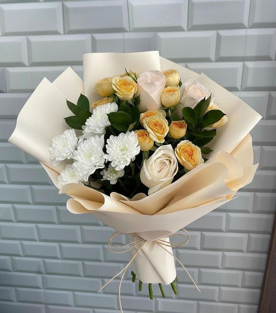 Букет цветов из: Розы и Хризантемы в Родниках Ивановской области