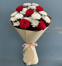 Букет цветов из:  Розы и Хризантемы в Родниках Ивановской области