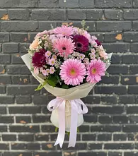 Букет цветов из:  Герберы и Хризантемы в Родниках Ивановской области