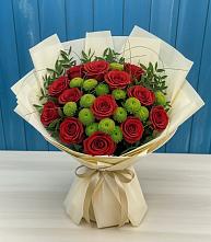 Букет цветов из:  Розы и Хризантемы в Родниках Ивановской области