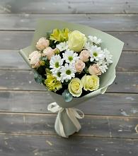 Букет цветов из:  Альстромерии, Розы и Хризантемы #REPLACE_PRED# Родниках Ивановской области