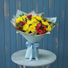 Букет цветов из:  Альстромерии и Хризантемы в Родниках Ивановской области