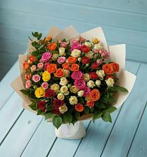 Букет Микс из разноцветных кустовых роз #REPLACE_PRED# Родниках Ивановской области